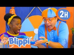 Color Milk Experiment With Blippi! 🥛🎨 Watch the Colors Swirl! | Learning Videos for Kids 🔵🟠