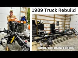 1989 Chevy Truck Rebuild #8: Installing stage 2 injectors, turbo, exhaust system & fuel lines!