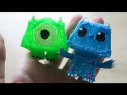 3D Pen Art - How to make TINY EASY CARTOON Sulley and Mike Wazowski /DIY/3d pen creation