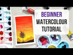 Easy watercolour landscape for beginners (You'll love this tutorial)