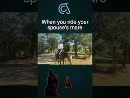 When you ride your spouse’s horse. #horse #fyp #carsonjames #horselover #horses #horsesofyoutube