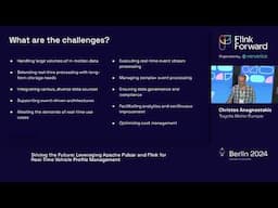 Flink Forward Berlin 2024: Leveraging Apache Pulsar & Flink for Real-Time Vehicle Profile Management