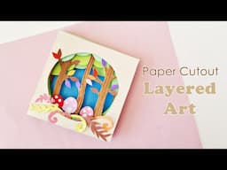 Paper Cut Layer Art (Free Template) | Paper Cut Out Layered Art | Papercraft Wall Decor | Papercraft