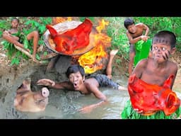 Primitive Technology - Wow! New Cooking Recipes - Braised Pig H Eating