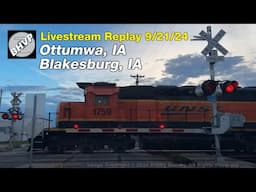 Trains in Ottumwa and Blakesburg, Iowa on the last day of summer 2024 | Livestream replay 9/21/24