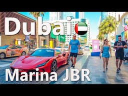 Dubai Marina and JBR Downtown Beautiful Day Walking Tour 4K🇦🇪