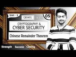 Chinese Remainder Theorem in Tamil | Cryptography and Cyber Security in Tamil | Unit 3 CB3491