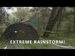 EXTREME RAINSTORM!! Solo Camping in long heavy rain and thunder (NEW VIDEO)