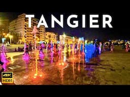 TANGIER Morocco Night Walk - Tangier Nightlife | TANGIER Walking Tour MOROCCO 4K HDR