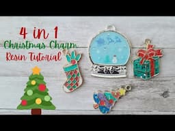 4 in 1 Christmas Charm Resin Tutorial - DIY open bezel UV resin charm - Sophie and toffee tutorial