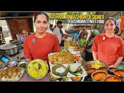 40/- Fashion Designer from Australia sells Indian Street Food Punjab 😍 Unlimited Thali 12+ Items