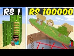 Rs1 vs Rs1,00,000 SECRET BASE BUILD BATTLE IN MINECRAFT