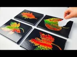 🍂 BEGINNER Level Autumn Leaf Art  - Super EASY Technique! - Stunning Results! | AB Creative Tutorial