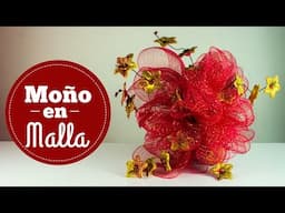 CÓMO HACER UN MOÑO NAVIDEÑO EN MALLA //HOW TO MAKE A CHRISTMAS BOW MESH