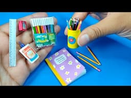 7 DIY Miniature School Supplies With Things you already Have at Home