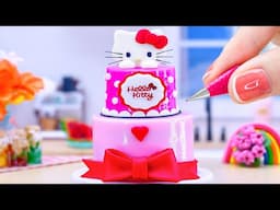 The Most Delicious Miniature Grape Flavored HELLO KITTY Cake | How To Make Cute Fruit Pink Cake