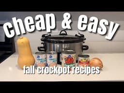 CHEAP AND EASY Fall Crockpot Recipes | Budget Friendly Vegetarian Recipes