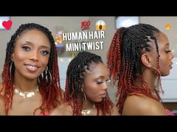 100% Human Hair Mini Twist 😱 Tutorial On Short 4C Natural Hair | QVR Haitr