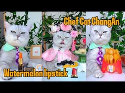 Watermelon lipstick 💄 The process of making lipstick#catsofyoutube #food