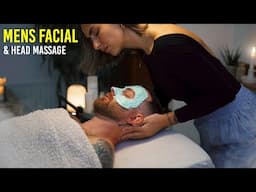 Men's Facial And Relaxing Head Massage Tutorial