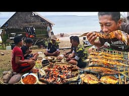 Hari ke 8 di PULAU TERPENCIL Mudahnya mancing ikan makan di gubuk tua serasa Surga