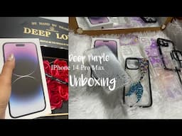 Unboxing Iphone 14ProMax| Deep Purple + Casing haul + sample videos