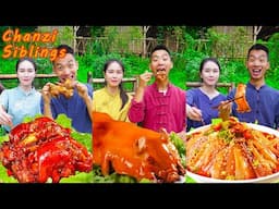 Roasted WHOLE Suckling Pig Eating Show🐖| Village Funny Mukbang 2022 |Chinese Food|Yummy Pork Recipes