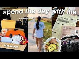 SPEND THE DAY WITH ME: packing, morning walk, boo basket + more