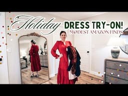 HUGE Modest Amazon Try-on Haul for the Holidays | 2024 Holiday Dress Guide