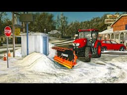 Digging Out Town from a HUGE Snowstorm in Farming Simulator 25