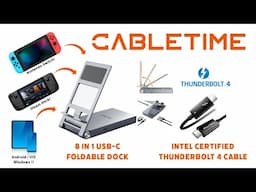 Cabletime 8 IN 1 USB C Foldable Dock & Thunderbolt 4 Cable - Unbox | Test | Review #cabletime