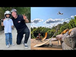 7 Year Old tries to Double Backflip the Mega Ramp!