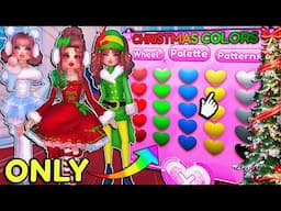 ONLY Using CHRISTMAS *Colors* NO MATTER The THEME In DRESS TO IMPRESS! | ROBLOX Challenge