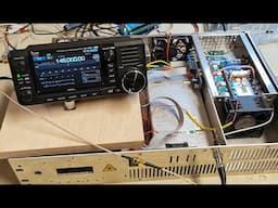 Icom ic-705 pushing 1.3kW amp on 2m band