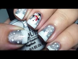 Easy Snowman Winter Nails Tutorial