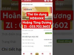 Thẻ tín dụng HDBank hạn mức cao dễ duyệt, dễ rút. Hỗ trợ rút về ATM nhanh chóng an toàn #tindung