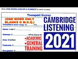 2021 IELTS CAM LISTENING TRANSPORT SURVEY WITH ANSWERS || EXAM FORMAT || BRIGHT FUTURE LISTENING ||