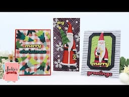 Father Christmas Cards | 1 Set, 3 Different Backgrounds | Home for the Holidays Collection