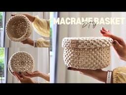 Macrame Basket Tutorial | DIY round macramé basket with a fold-over edge and a neat bottom