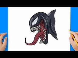 How to draw a VENOM step by step