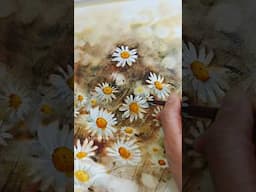 A Field Of Daisies Watercolor Painting