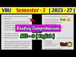 AEC 2 English Reading comprehension important questions।। AEC 2 english important questions sem 2।।