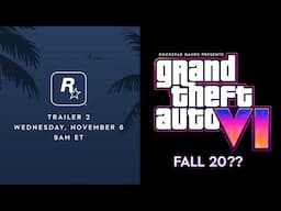 GTA 6 TRAILER 2...TODAY IS HUGE! Release Date Delay Because Of 2024 Election & MORE! (November 2024)