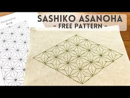 FREE downloadable Sashiko pattern - stitching Sashiko Asanoha