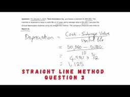 How to calculate Depreciation by month | Straight Line Method -  Question 3