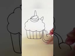 How to Draw a Cute Cupcake #youtubeshorts #ytshort