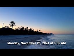 The Soft Glow of Monday’s Daybreak at the South Shore of Pelican Bay Beach in North Naples, Florida