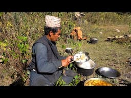 shepherd people  lunch Time || shifting sheep herd to another pastoral land