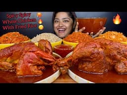 2 WHOLE SPICY SPICY CHICKEN CURRY WITH CHICKEN SCHEZWAN FRIED RICE AND CHICKEN HAKKA FRIED RICE,ASMR