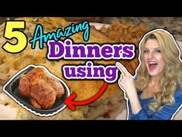 5 Incredible DINNER RECIPES Using ROTISSERIE CHICKEN | Easy DINNERS Using Cooked Shredded Chicken!